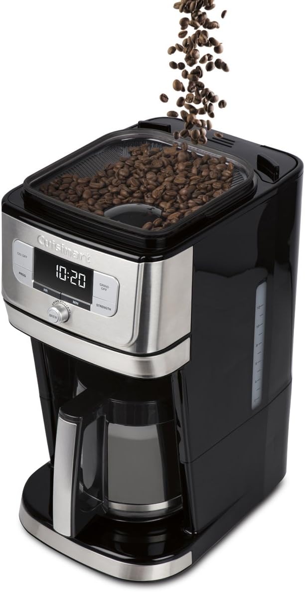 Cuisinart DGB-800C Fully Automatic 12-Cup Burr Grind & BrewTM Coffeemaker, Black/Silver, 1 Count, Silver