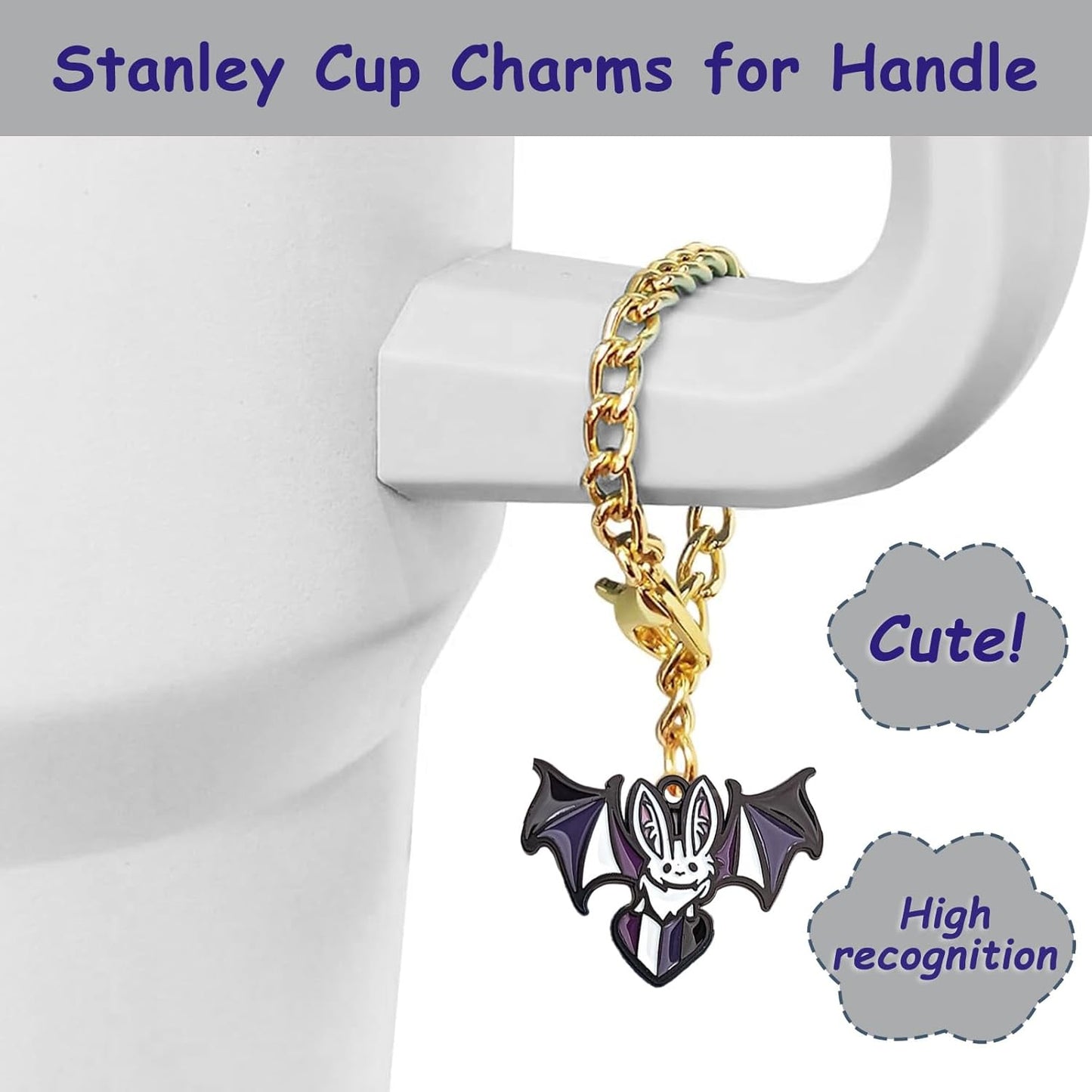 Stanley Cup Accessories Set,Including 3 Pcs 0.4in Halloween Straw Cover, 5 Pcs Halloween 3D&Flat Stickers, 1 Pcs Handle Charm, 1 Silicone Boot Fits Stanley 40&30 Oz Tumbler (Glitter Black)