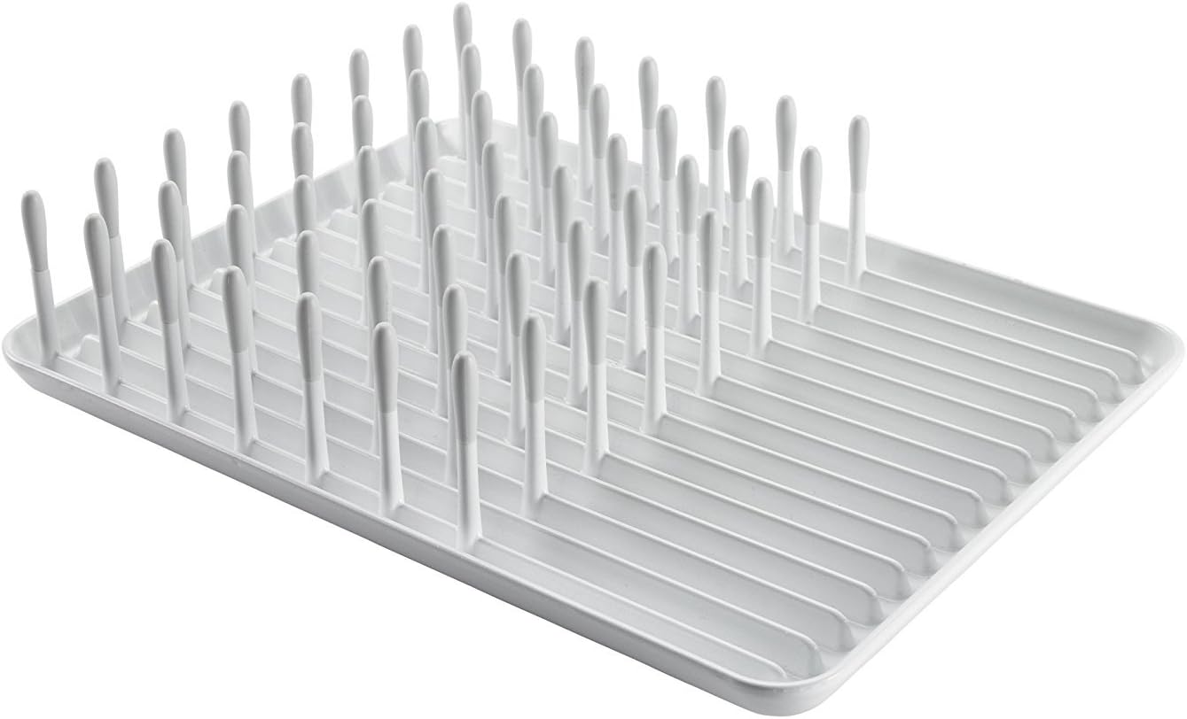 OXO Good Grips Compact Dish Rack, Biscuit, 13-3/4" x 10-3/8" x 3-1/2" h for Storage