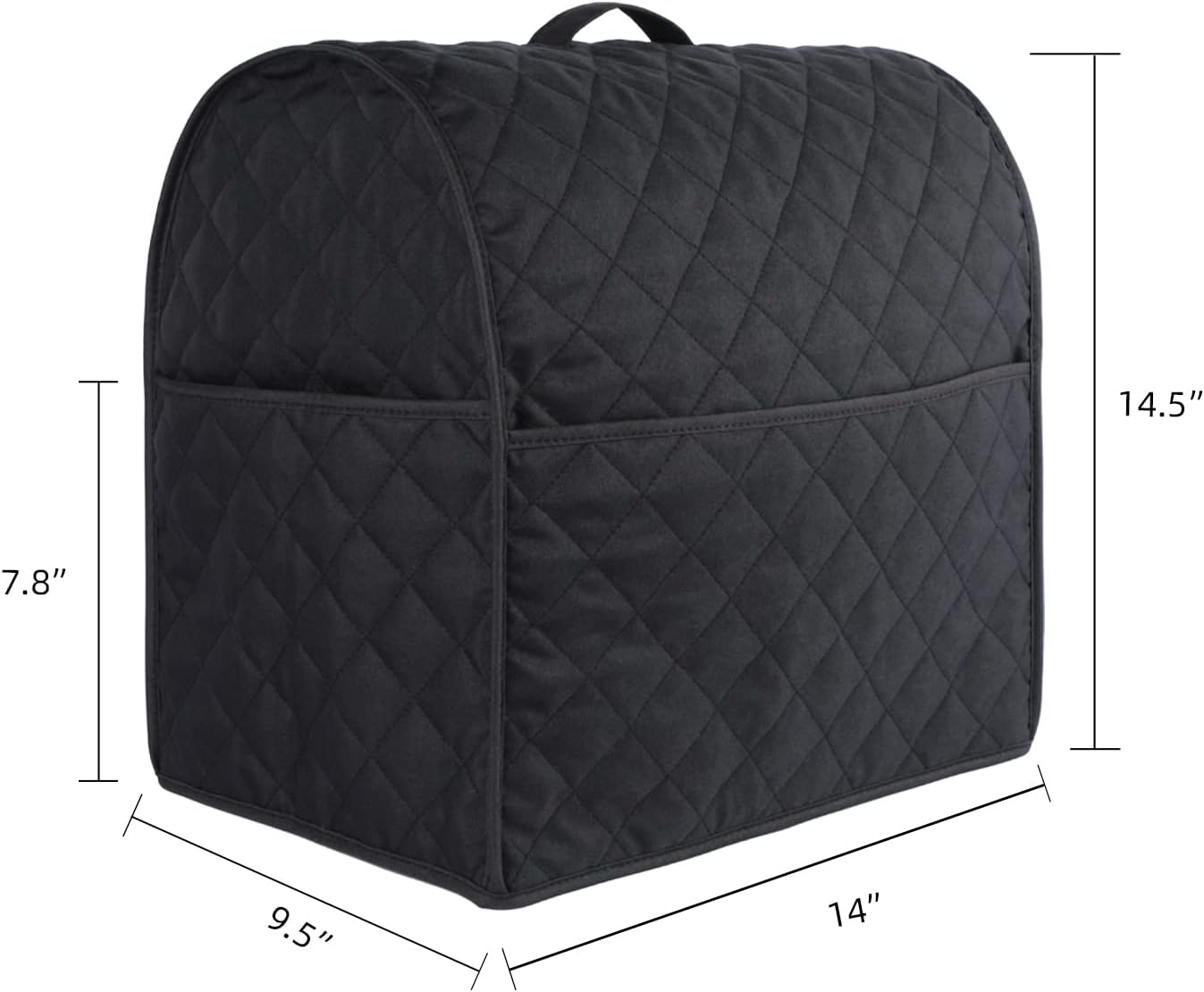 Stand Mixer Cover compatible with Kitchenaid Mixer, Fits All Tilt Head & Bowl Lift Models with 3 Organizer Bag for Accessories. (Black, For Tilt Head 4.5-5 Quart)