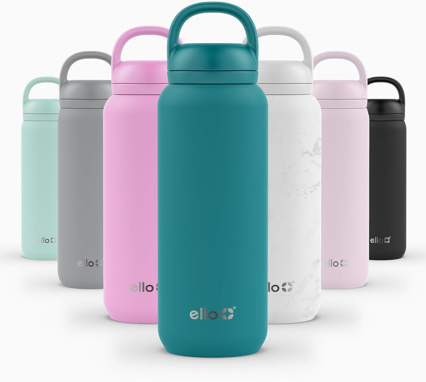 Ello Cooper Twist 32oz Stainless Steel Water Bottle with Chug Lid | Leak Proof | Double Walled and Vacuum Insulated | Built in Carry Loop | Dishwasher Safe | Antigua