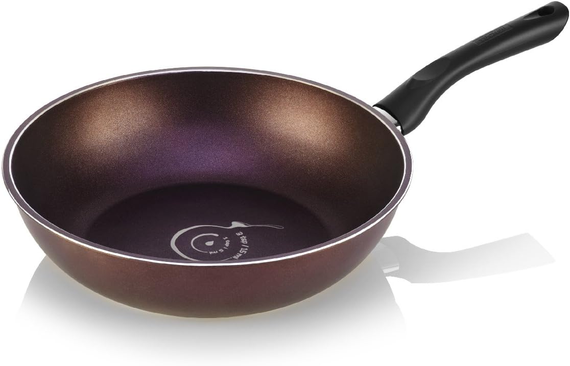 TECHEF - Art Pan Collection Wok/Stir-Fry Pan, Coated 5 times with Teflon Select Non-Stick Coating (PFOA Free) - Made in Korea (12 IN with Lid)