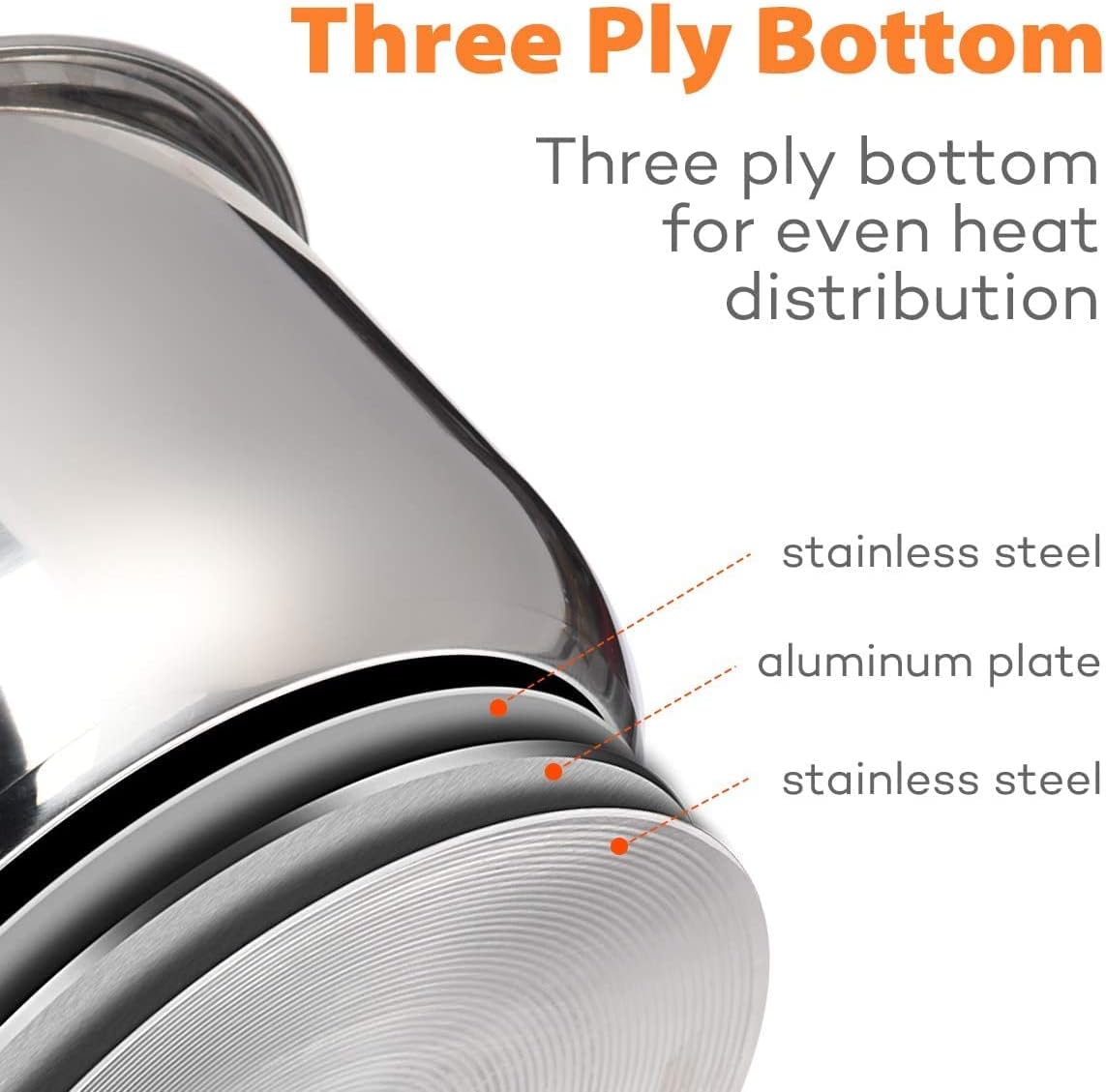 Goldlion Stainless Steel Inner Pot Compatible with Ninja Foodi 8 Quart Accessories Replacement Insert Liner