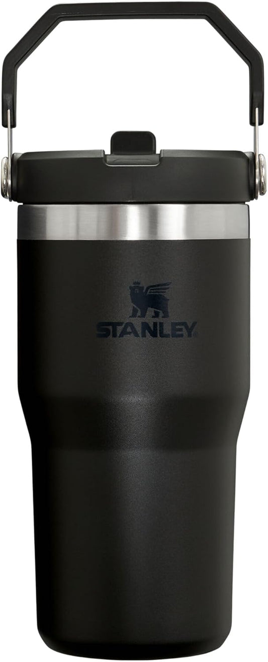 Stanley IceFlow Flip Straw Tumbler with Handle 20 oz | Twist On Lid and Flip Up Straw | Leak Resistant Water Bottle | Insulated Stainless Steel |BPA-Free | Black 2.0