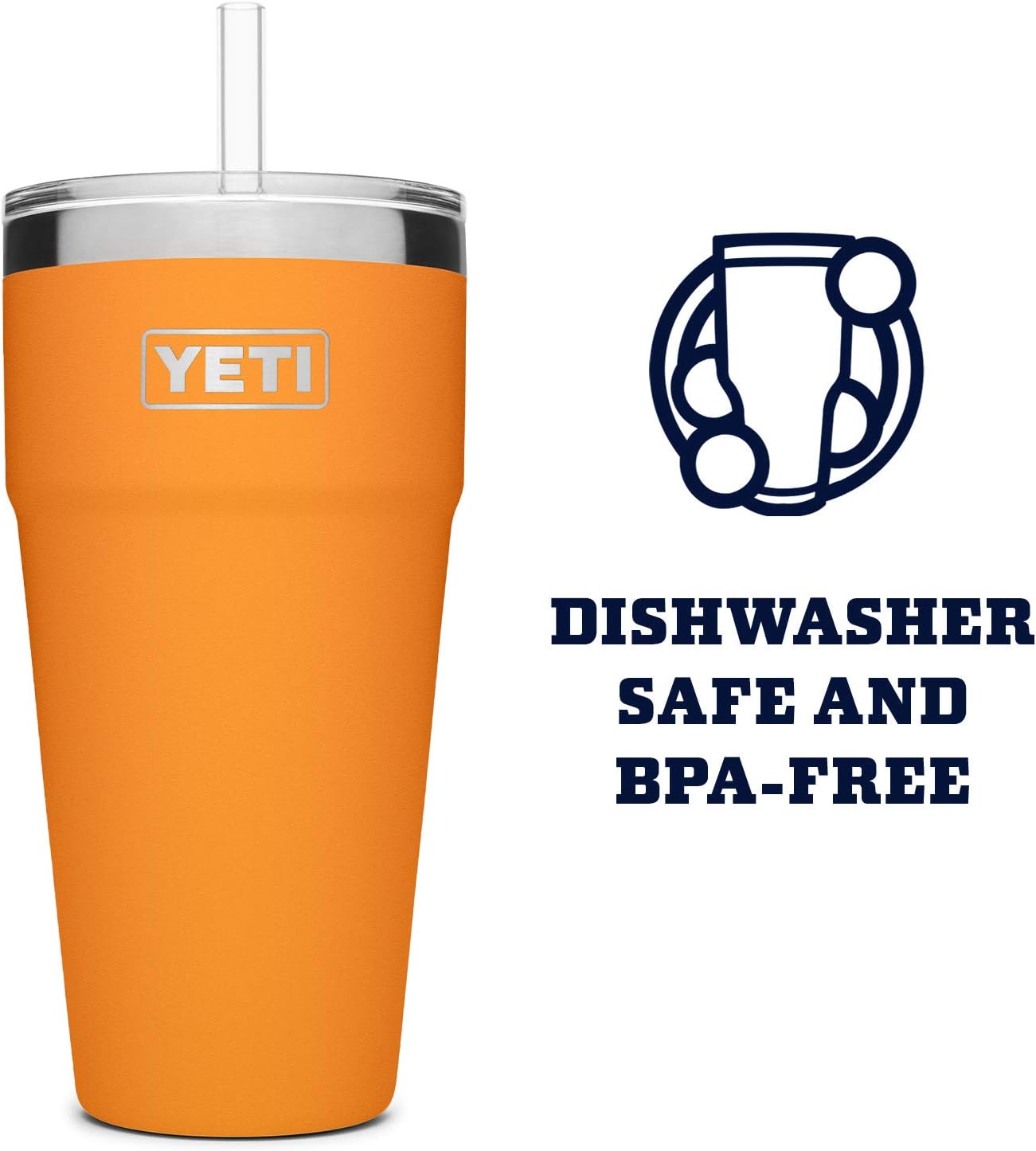 YETI Rambler 26 oz Straw Cup, Vacuum Insulated, Stainless Steel with Straw Lid
