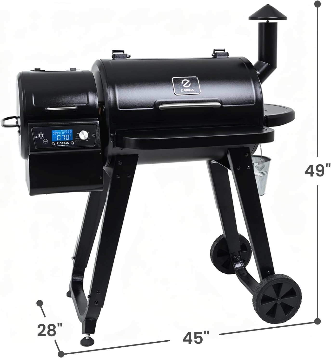 Z GRILLS ZPG-450A Wood Pellet Grill & Smoker with PID V2.1 Controller, 459 Sq in Cook Area, Meat Probe, Foldable Shelf, 8 in 1 BBQ Grill Outdoor Auto Temperature Control, Black