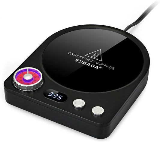 VOBAGA Coffee Mug Warmer with Smart Memory System & 9-Temperature Setting, Coffee Cup Warmer with Customize Timer & Precise Minute Timing, Suitable for Work, Reading, Sleeping