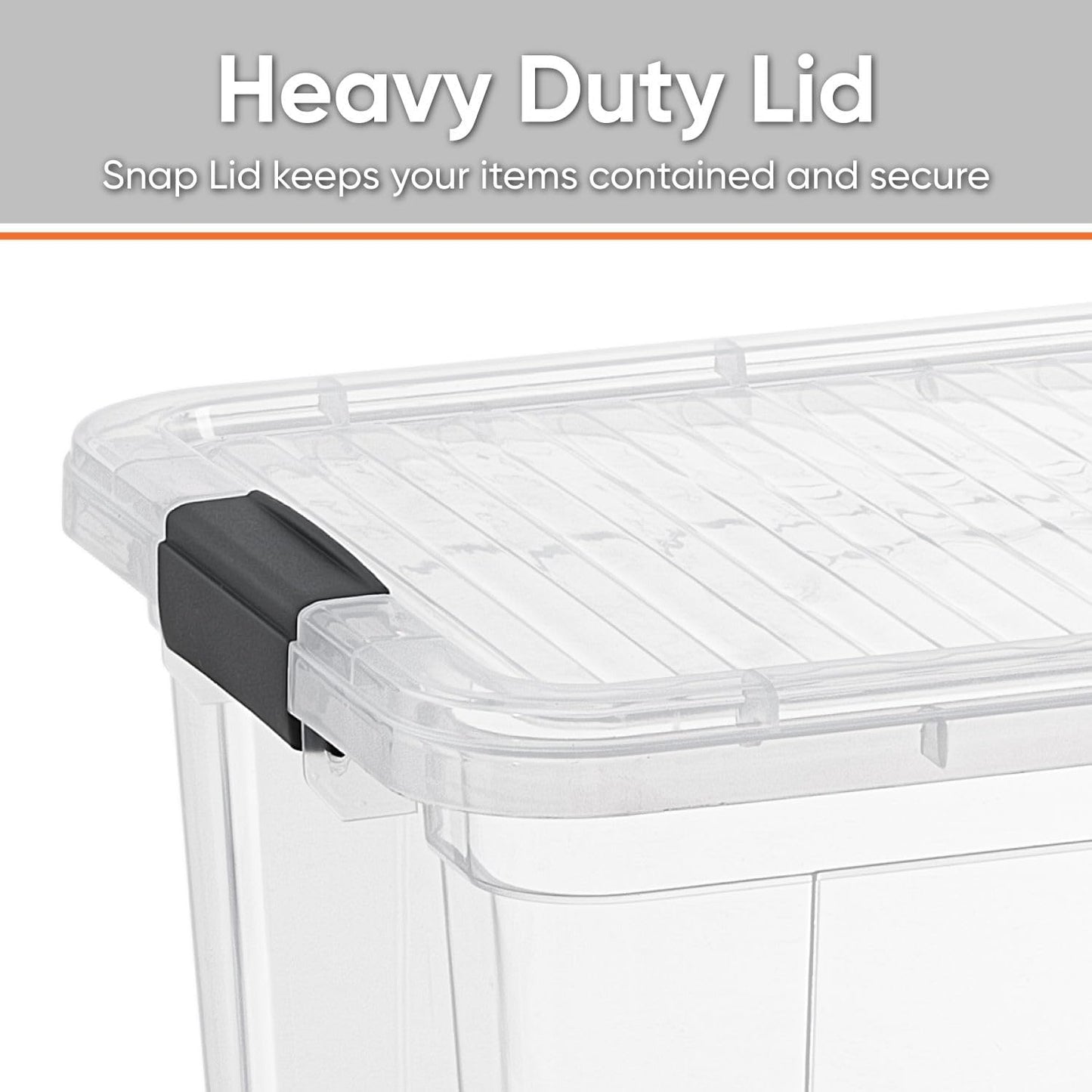 Superio Clear Storage Box with Lid, 1.85 Quart Plastic Container Bins for Organizing, Stackable Crates, BPA Free, Non Toxic, Odor Free, Organizers for Home, Office, School, and Dorm