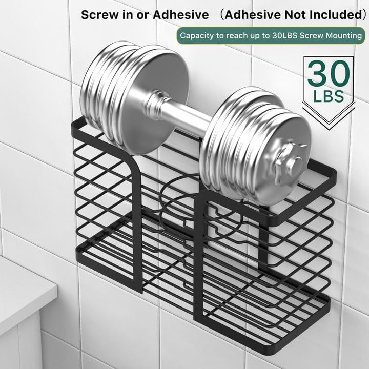 YIGII Hair Dryer Holder - Hair Tool Organizer 3-in-1 Blow Dryer Holder Adjustable Height, Bathroom Organizer Wall Mounted/Cabinet Door for Flat/Curling Irons, Hair Straighteners