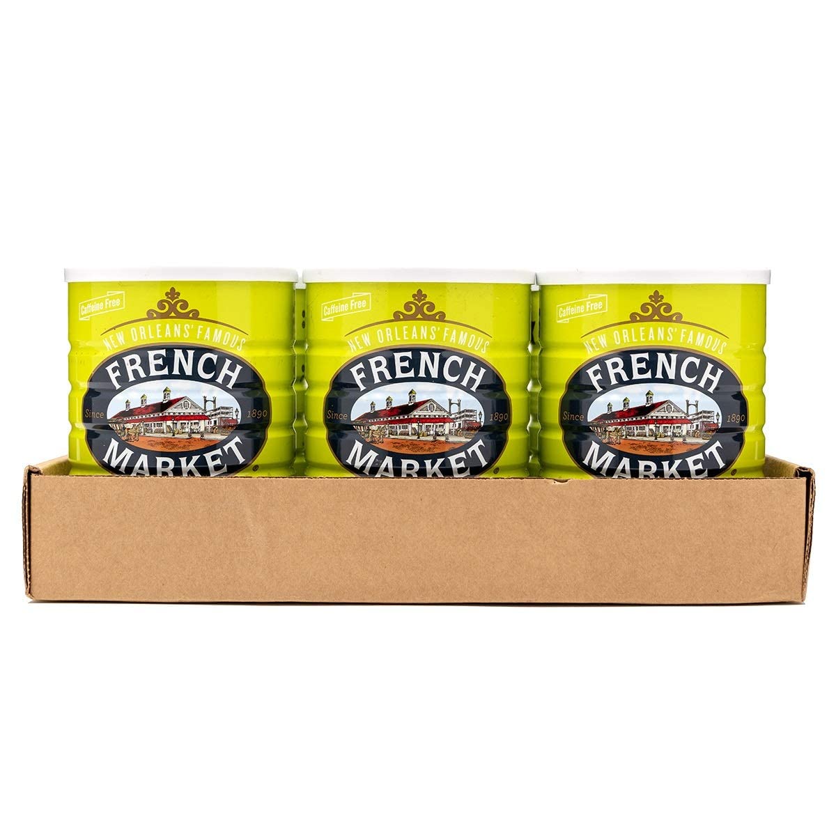 French Market 100% Pure Ground Dark Roast Chicory, Caffeine Free, 16oz Can (Pack of 6)