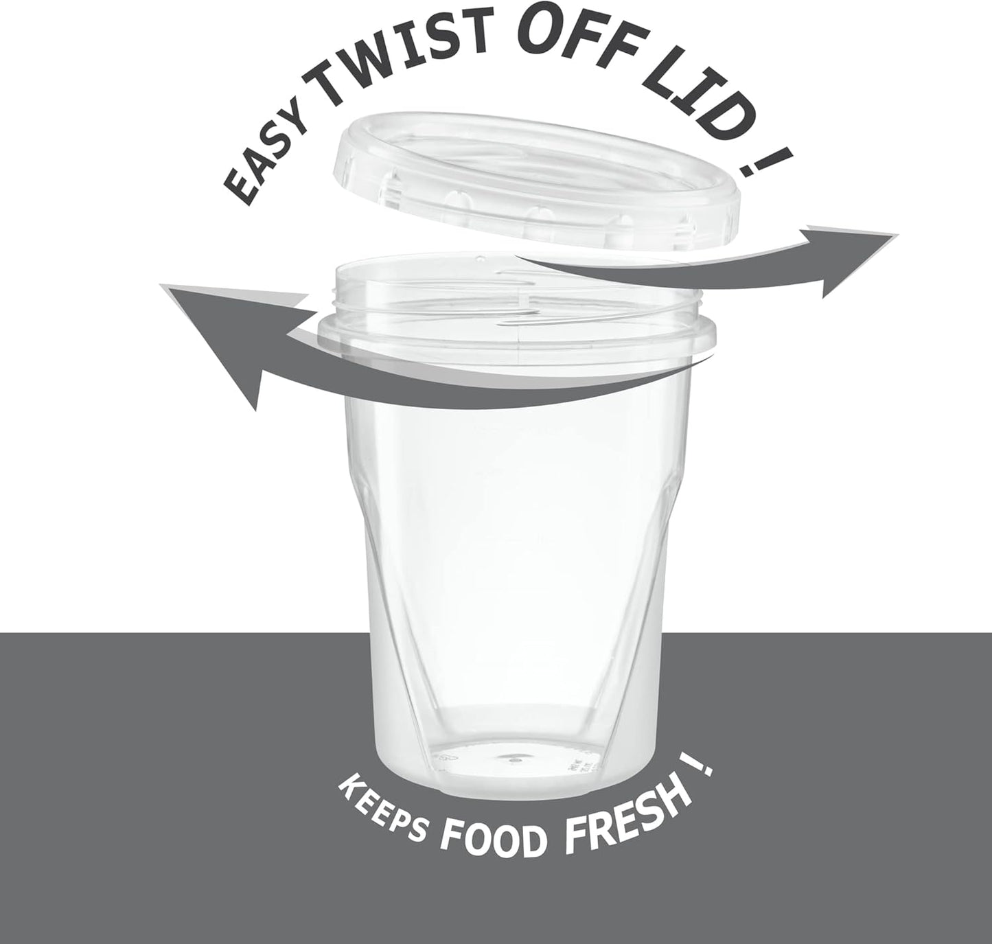 (32 Ounce 10 Pack) Clear Twist cap Containers With Screw on Lids Twist Top Food Storage Freezer Containers