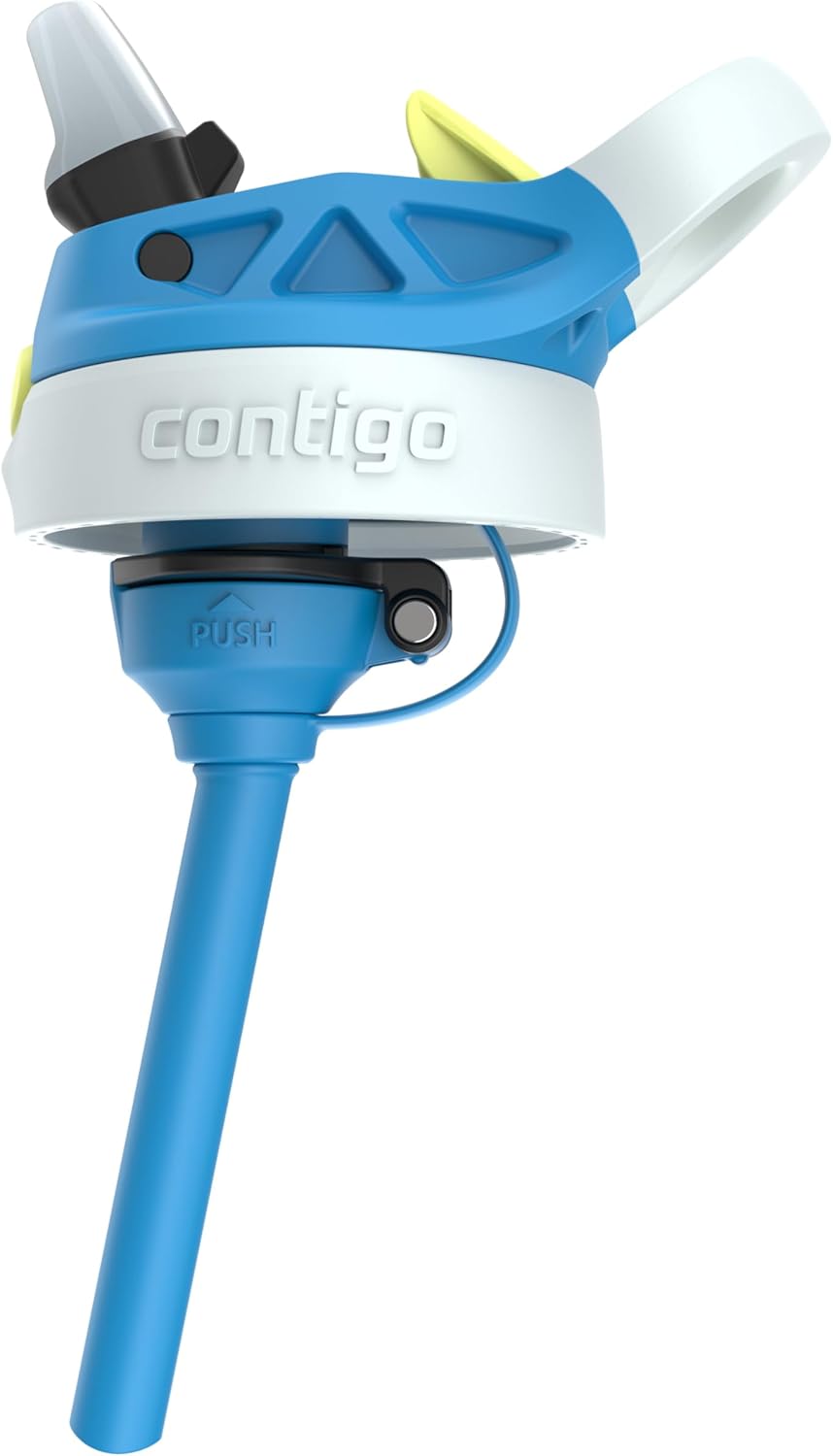 Contigo Autospout Water Bottle with Straw 13 oz Blue Poppy/Glacier