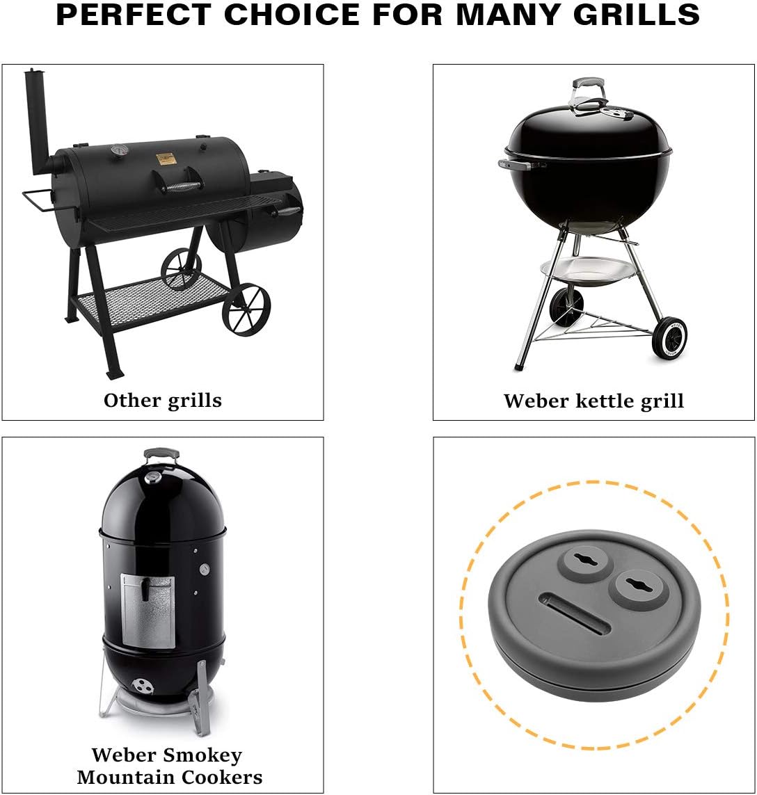 3 Pack Meat Thermometer Probe Grommet for Grill, Replacement for Weber 85037 Smokey Mountain Cookers Accessories, and Other Grills Probes Port