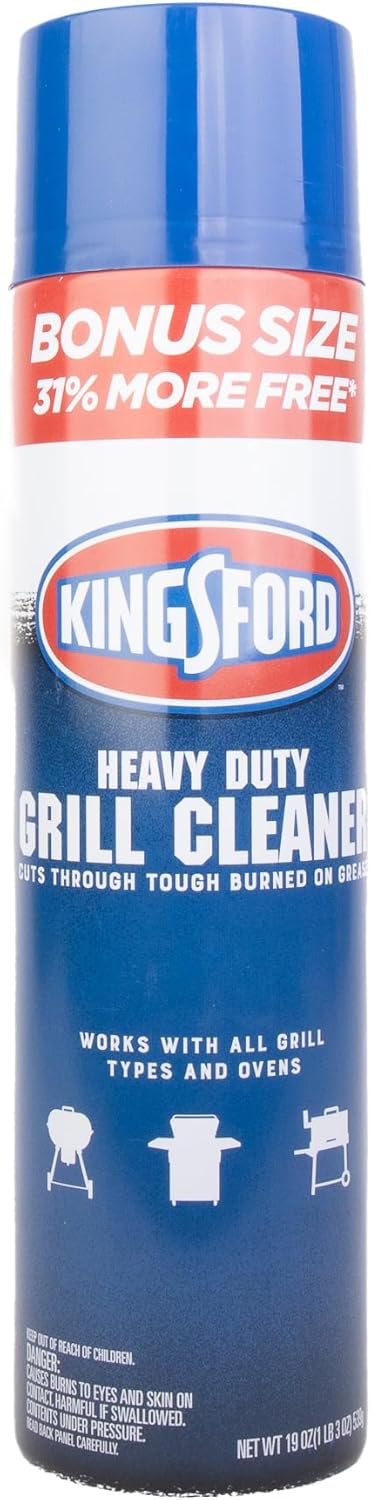 Kingsford Grill Cleaner Aerosol Spray 19oz | BBQ Grill Cleaning Accessories Aerosol Spray for Cleaning Barbeque Grills | Quick Clean 19oz Spray Aerosol for Barbecue Grills