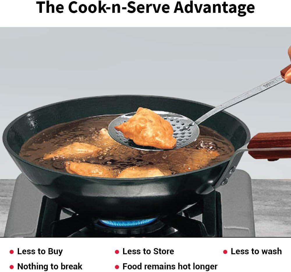 Hawkins Futura 2.5 Litre Deep Fry Pan, Long Handle Hard Anodised Kadai with Stainless Steel Lid, Flat Bottom Kadhai, Black (ADL25S)