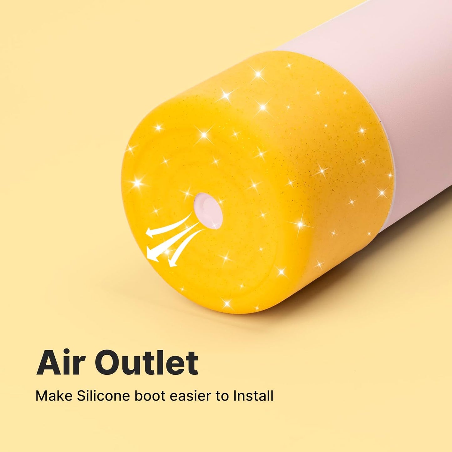 Silicone Water Bottle Boot for Owala 32 oz, Anti-Slip Protective Sleeve for Owala Twist & FreeSip & Flip Stainless Steel Water Bottle, Boot Bottom Base for Owala (Glitter Yellow)