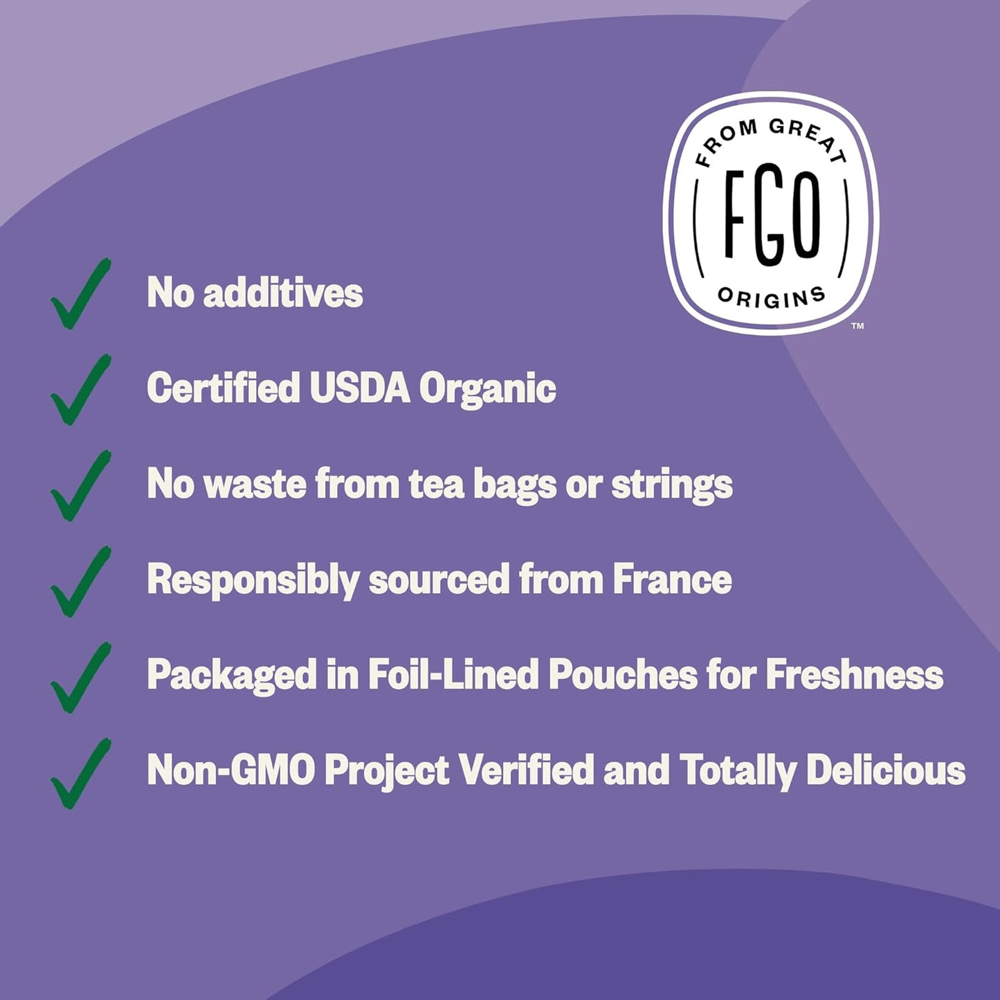 FGO Organic Dried Lavender Flowers, Extra Grade Dried Buds, Imported From France for Culinary or Sachet Bags, 16oz Bulk, Packaging May Vary (Pack of 2)