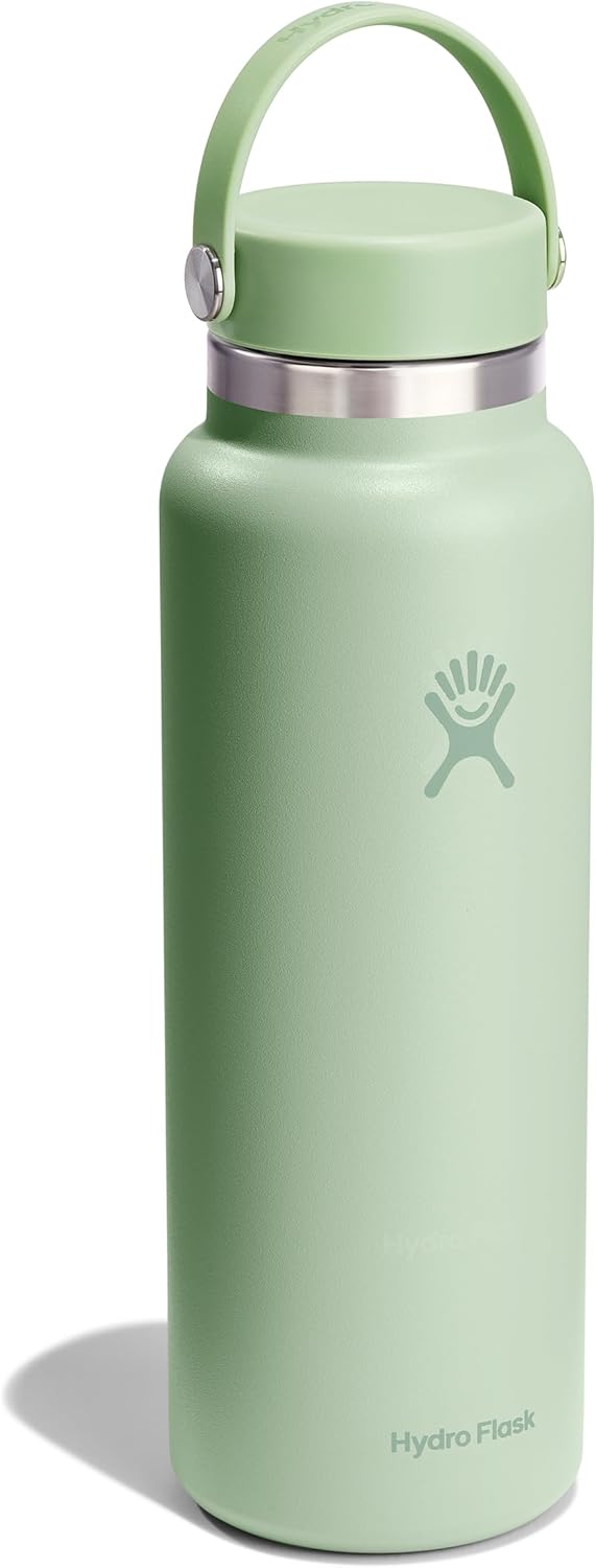 Hydro Flask Water Bottle - Insulated Stainless Steel - Wide Mouth Flex Lid, Non Spill, Leakproof and Refillable in 40 Oz