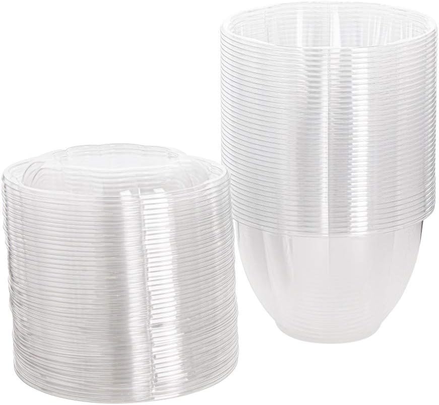 Smygoods Disposable Plastic Salad Bowls with Airtight Lids Ideal for Meal Prep, Takeout, Catering, Parties, Picnics, and Food Storage, Stackable, Leak-Proof