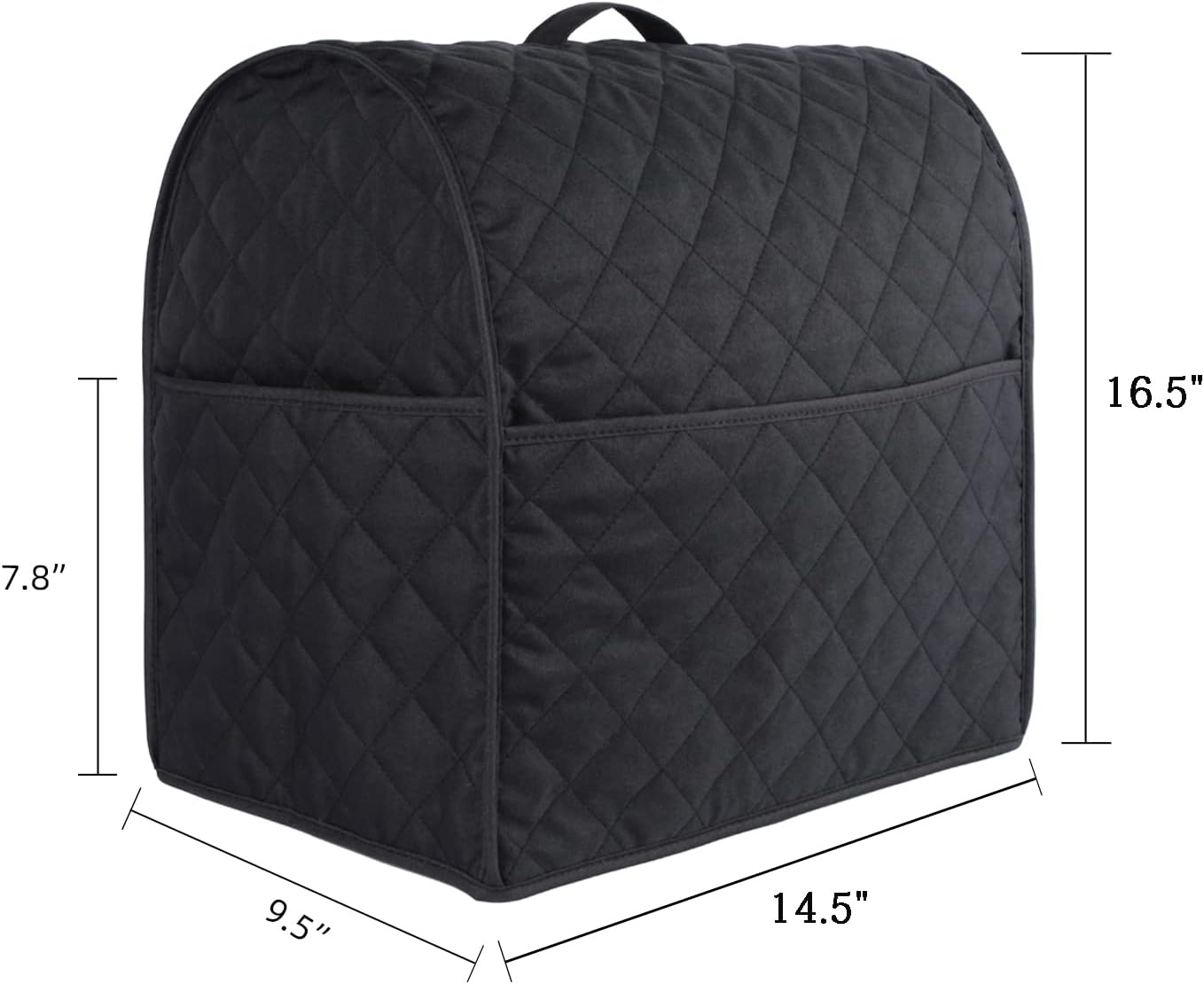 Stand Mixer Cover compatible with Kitchenaid Mixer, Fits All Tilt Head & Bowl Lift Models with 3 Organizer Bag for Accessories. (Black, For Bowl Lift 5-8 Quart)