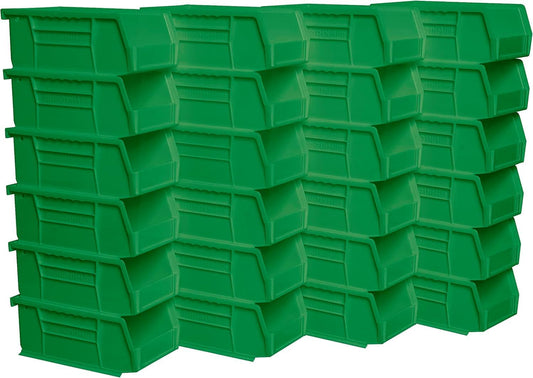 Akro-Mils 30220 AkroBins Plastic Storage Bins, Space-Saving Stackable Bins for Garage, Pantry, Craft Organization, 7-Inch x 4-Inch x 3-Inch, Green, 24-Pack