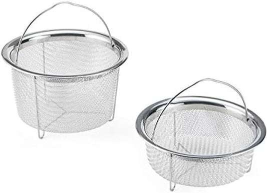 Instant Pot Official Mesh Steamer Basket Set, Stainless Steel, Dual-Purpose Steamer & Strainer, Easy-Lift Handle, Dishwasher Safe, Rust-Resistant, Essential Accessory for Healthy Cooking