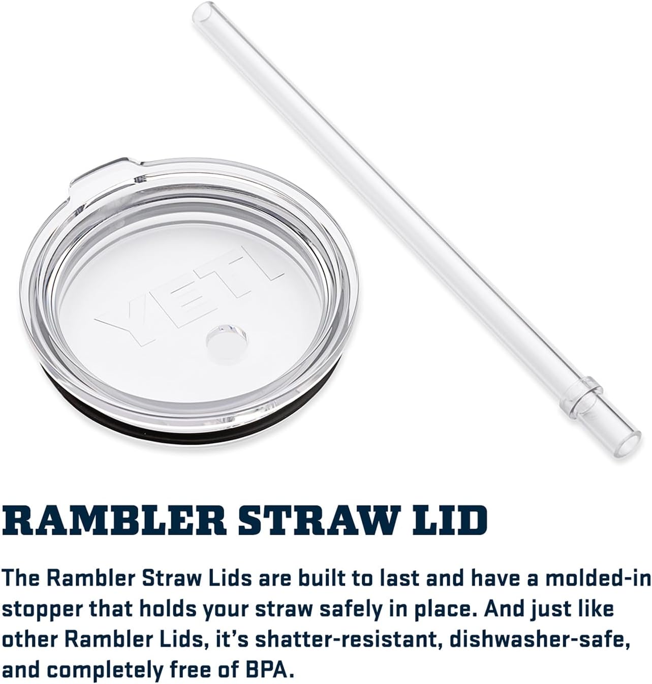 YETI Rambler 42 oz Tumbler with Handle and Straw Lid, Travel Mug Water Tumbler, Vacuum Insulated Cup with Handle, Stainless Steel, White