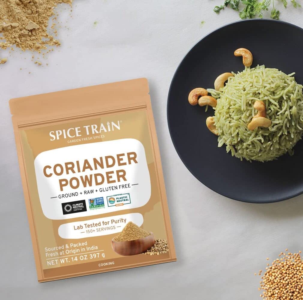 Coriander Powder (14oz) 100% Natural Ground Coriander | Premium Quality and High Value | Non-GMO, Gluten Free, Sourced from India | No Adulterations | Packed in Resealable Ziplock Pouch