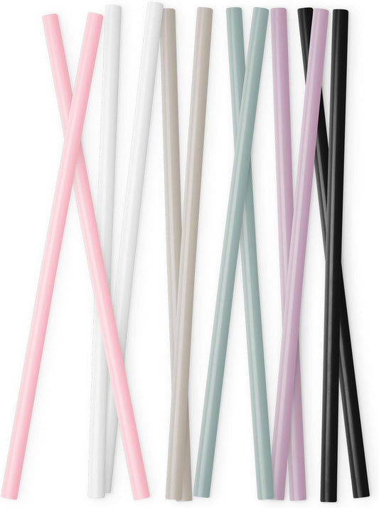 Simple Modern Plastic Reusable Straws | BPA Free and Waste Reducing Plastic Straw for Tumblers and Travel Mugs | Trek Collection | 12 Pack | Assortment 1