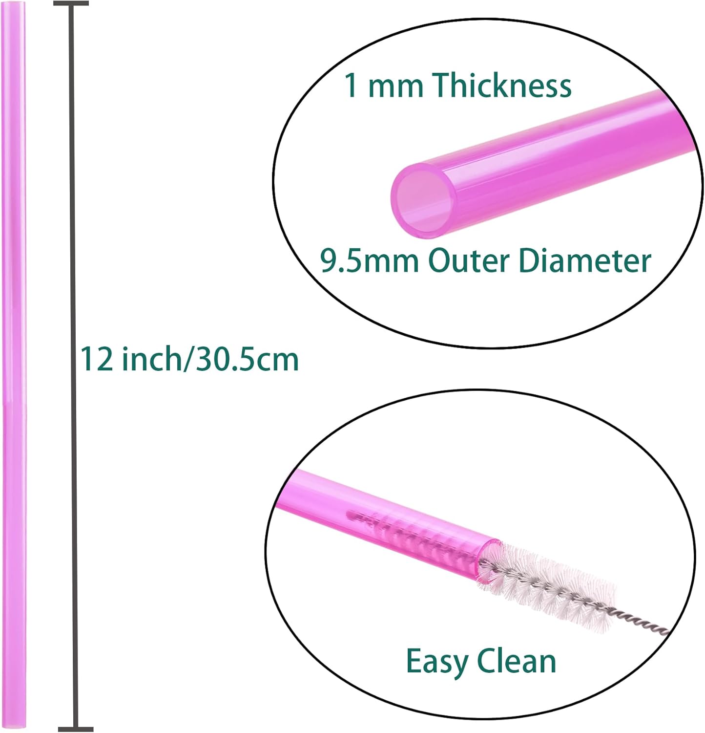 Dakoufish Replacement Straw for Stanley|Owala|Simple Modern 40oz 30oz Tumbler,10 Pack 12 Inch Reusable Straws With Cleaning Brush for Stanley Cup Accessorie,BPA Free,Dishwasher Safe (Mix Color)