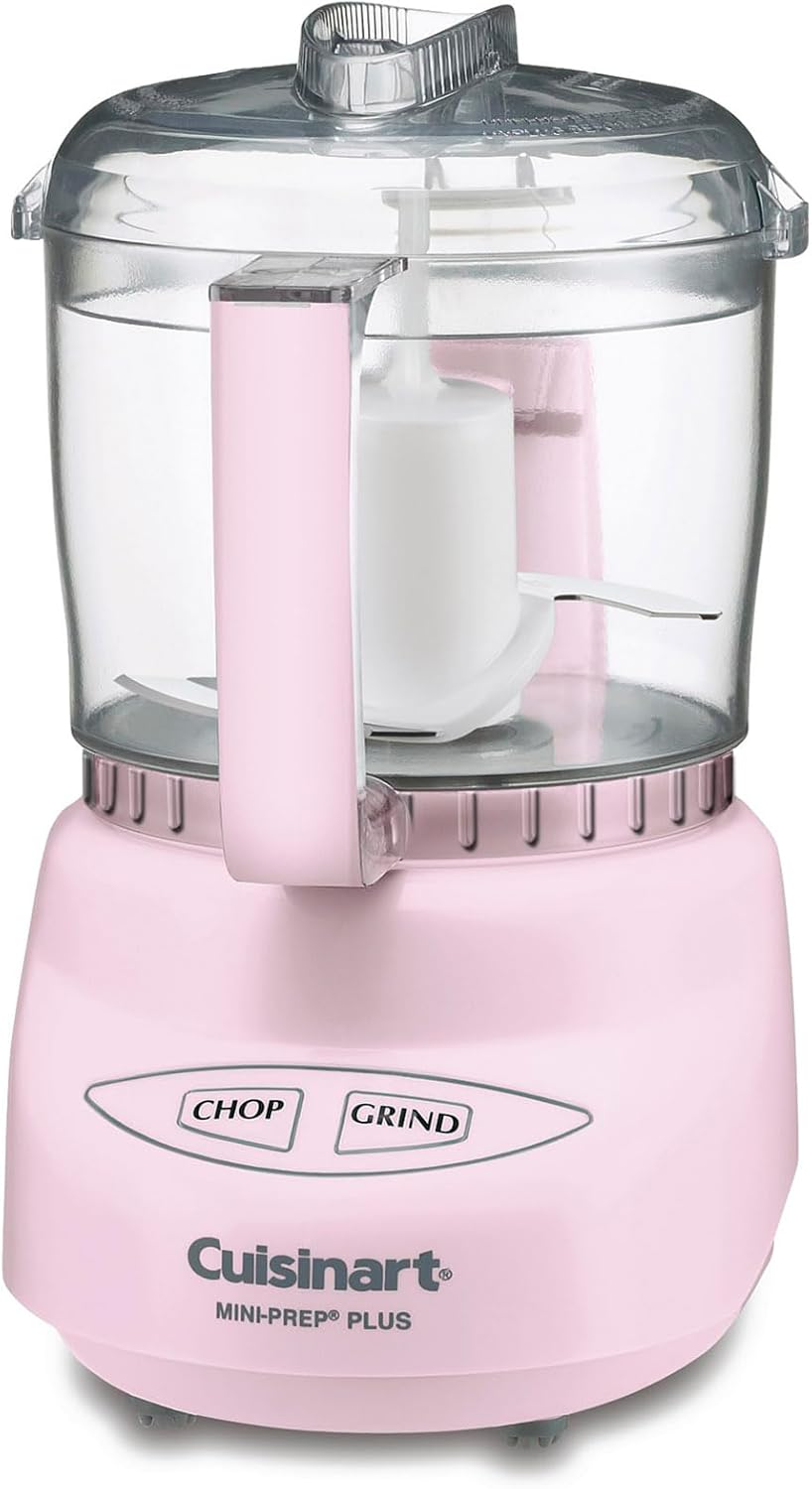 Cuisinart Mini-Prep Plus Food Processor, 24-Ounce Mini Food Processor to Chop Herbs, Vegetables, and Hard Cheese, 24-Ounce Work Bowl, Reversible Stainless Steel Blade, DLC-2APK, Pink