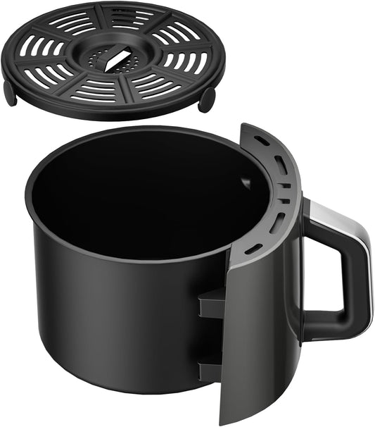 Air Fryer Basket Replacement Basket and Tray for Ninja AF161, Air Fryer Accessories for Ninja AF150 and AF161, Non-Stick Air Fryer Basket with Cover for Ninja AF150 and AF161, Dishwasher-Safe Basket