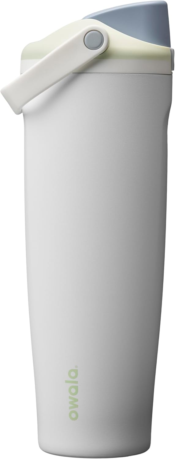 Owala FreeSip Sway Insulated Stainless Steel Water Bottle with Two-Way Spout, Built-In Straw and Bucket Handle, Made for Travel, School, and Sports, 40oz, BPA Free, Leak Proof, Iced Breeze