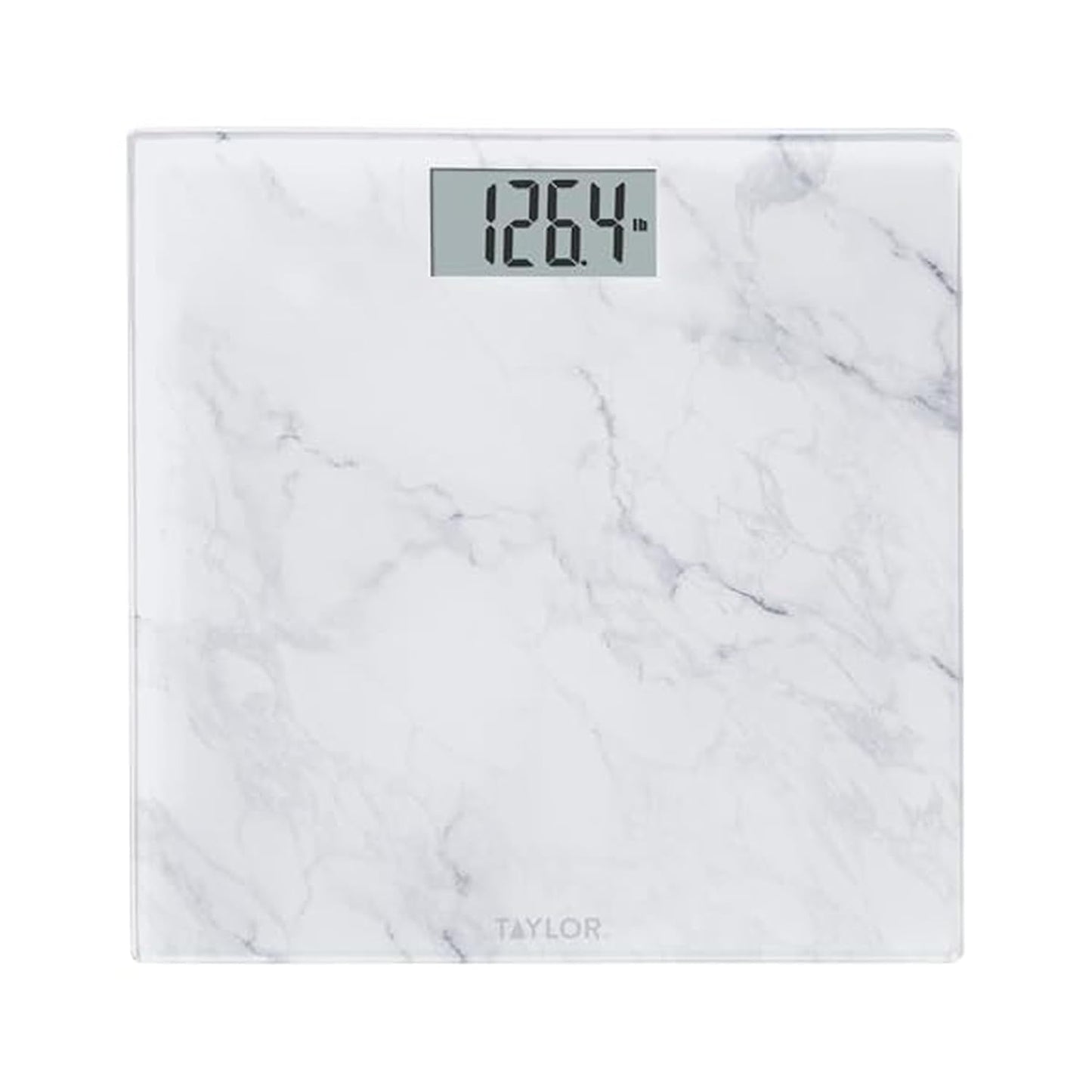 Taylor Digital Glass Marble Bathroom Scale, Scale for Body Weight, Highly Accurate Digital Bathroom Weighing Machine, Battery Powered, FSA HSA Eligible, Measures Weight up to 400 lb Capacity, White