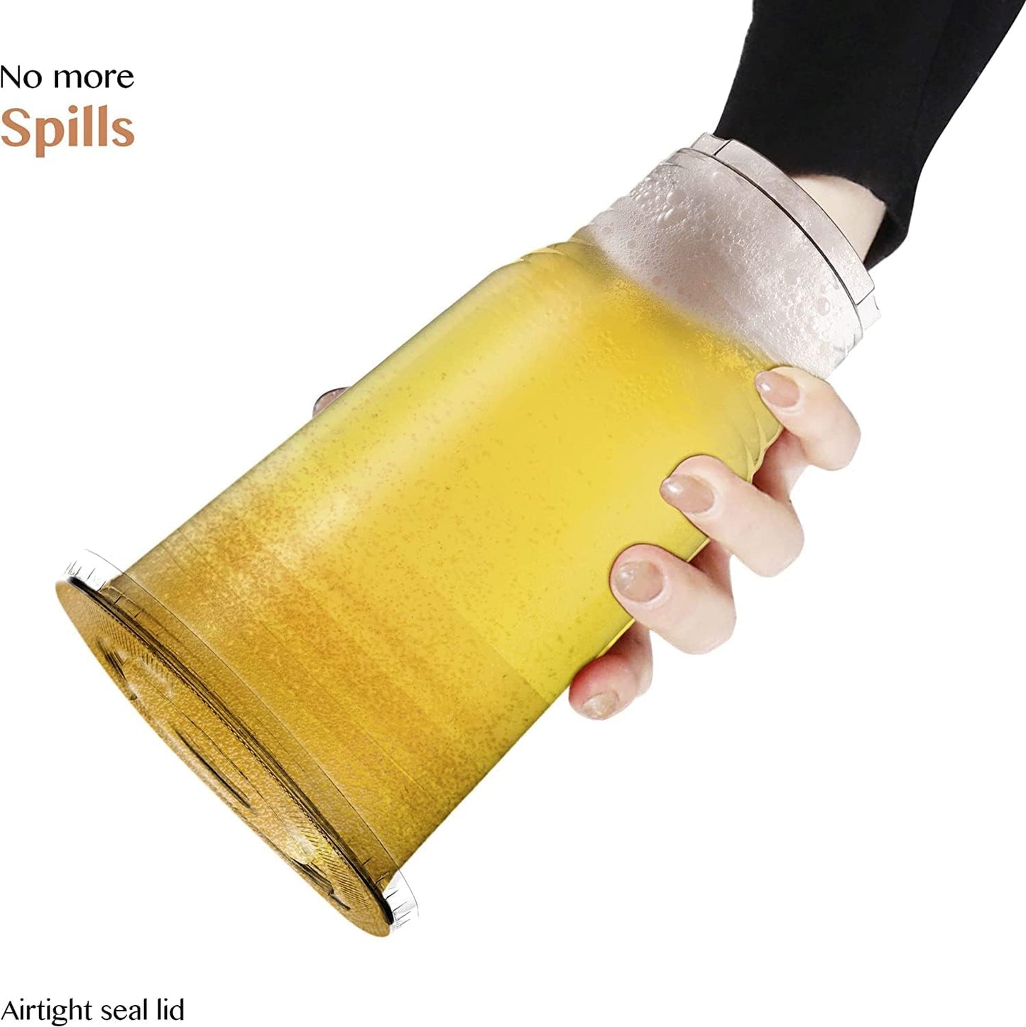 Upper Midland Products 200 Pack of 32 OZ Cups With Lids, Large Clear Disposable Plastic Cups & Lids Great For Ice Coffee, Cold Drinks, Smoothie, Milkshakes, Boba Tea