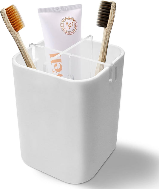 Toothbrush Holder for Bathroom,Clear Acrylic Detachable for Easy Cleaning Multi-Function Storage,4 Slots Electric Toothbrush and Toothpaste Organizer Caddy for Bathroom Vanity,Countertop