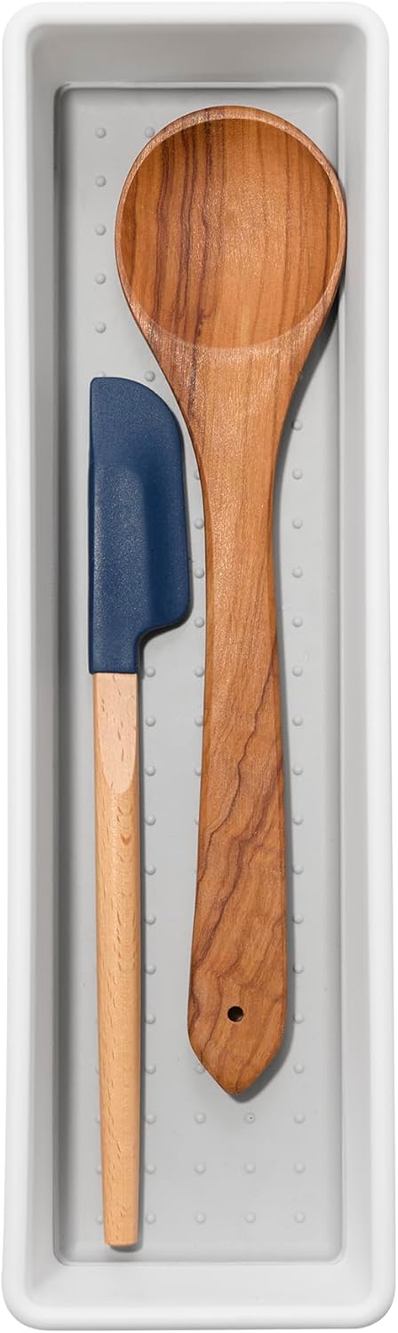 madesmart Classic 12 x 3 Bin, Drawer Organizer, Multi-Purpose Home Organization, BPA Free, White (Pack of 6)