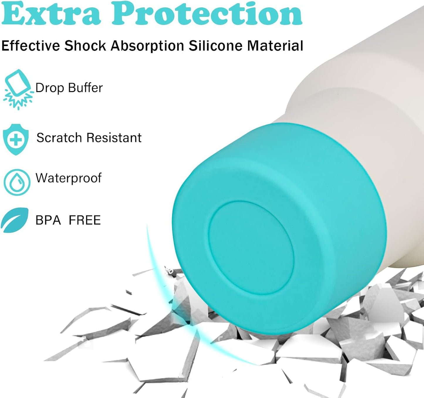 QIANHAI Protective Silicone Boots for Stanley Quencher Adventure 40oz Tumbler & IceFlow 30oz 20oz -Sport Water Bottle Bottom Sleeve Fits Hydro Flask -Stanley Cup Accessories (1Yellow)