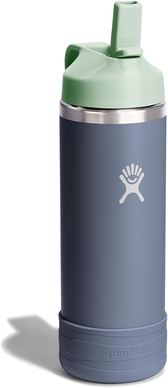 Hydro Flask Kids Water Bottle for School - Stainless Steel and Insulated with Straw Cap - 18 Oz in Koala