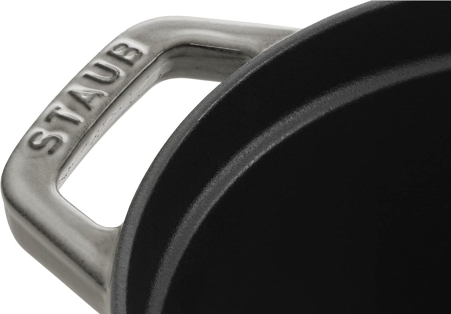 staub La Cocotte Oval 40509-324 Pico Cocotte Oval Gray 13.0 inches (33 cm) Large Two-Handed Cast Enameled Pot, Induction Compatible