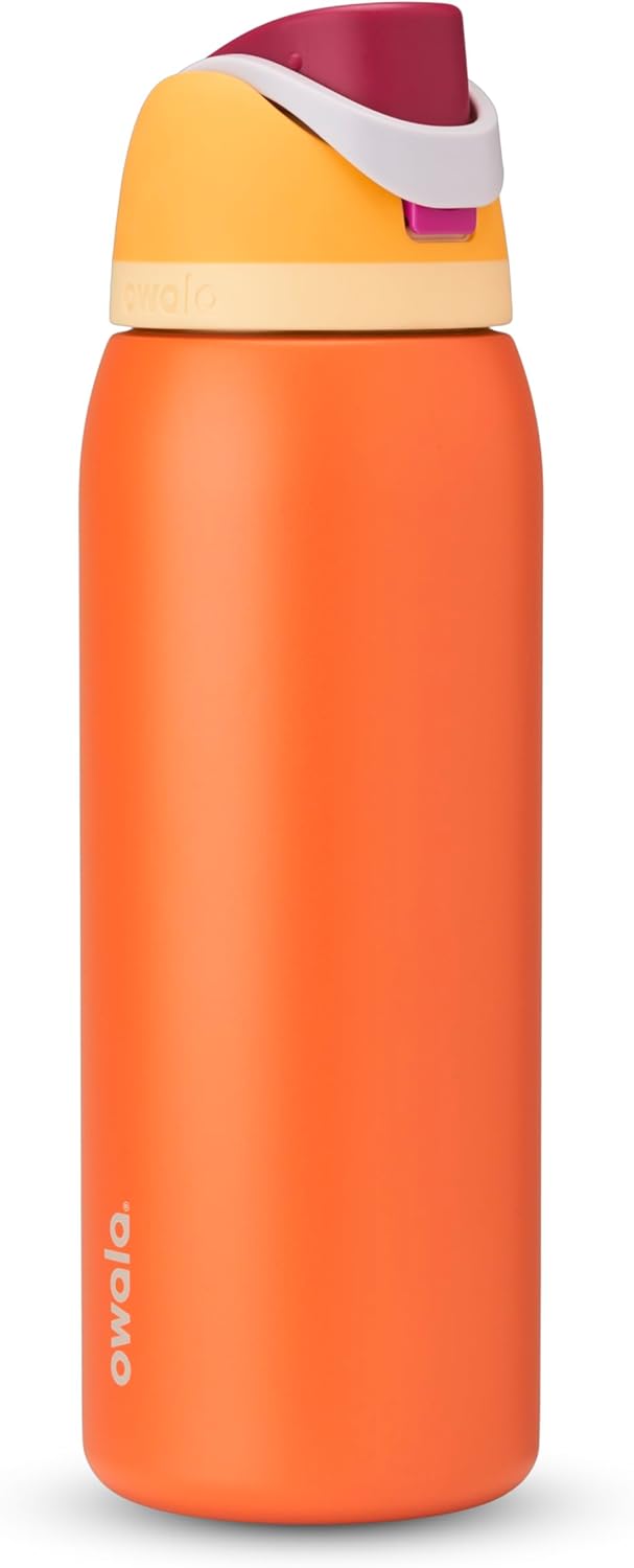 Owala FreeSip Insulated Stainless Steel Water Bottle with Straw for Sports, Travel, and School BPA-Free Sports Water Bottle, 40 oz, Citrus Crush