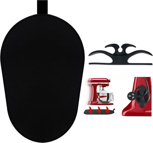 Sliding Mat for Kitchenaid Mixer, Mover Mat Pad for 5-8Qt Bowl Lift Stand Mixer, Kitchen Appliance Slider Compatible for Pro 600 Stand Mixer with Black Kitchen Accessory, Kitchen Aid Mixer Accessories