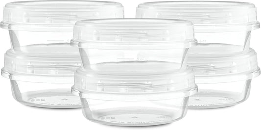(8 Ounce 10 Pack) Clear Twist cap Containers with Clear Top Screw on Lids Twist Top Food Storage Freezer Containers