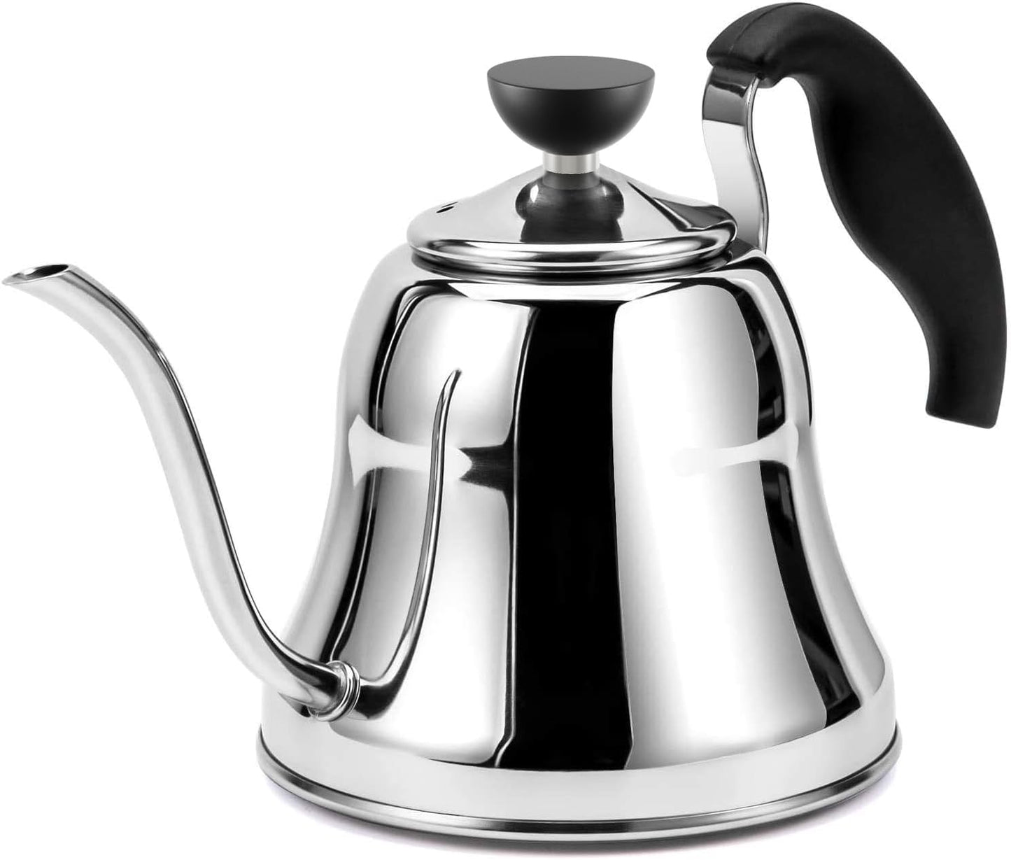 Tea Kettle for Stovetop, Barista's Choice Gooseneck Pour Over with Flow Control, Food Grade Stainless Steel Water Kettle, Tea Pot for Home & Kitchen - Small 28oz, Silver