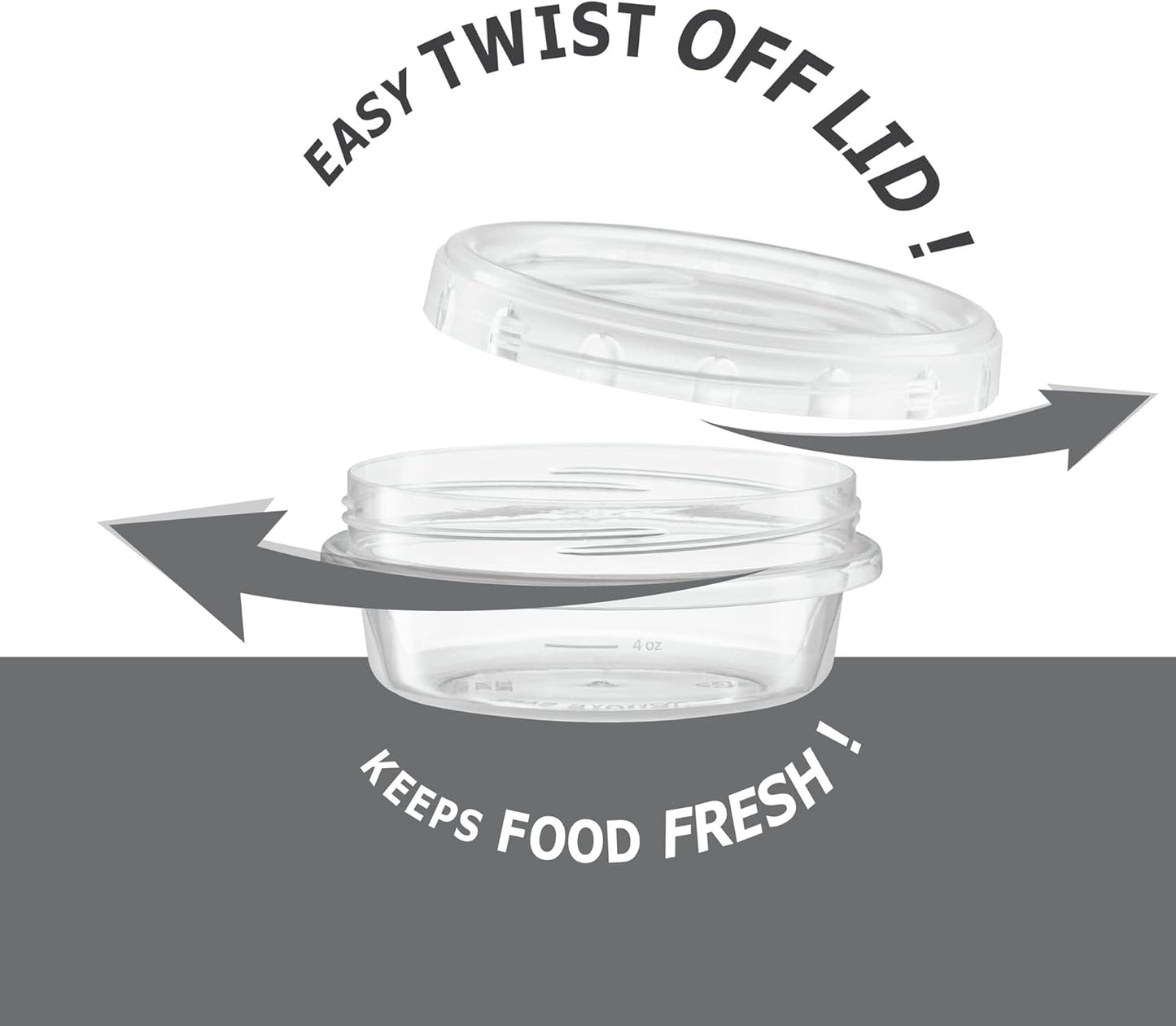 (8 Ounce 20 Pack) Clear Twist cap Containers with Screw on Lids Twist Top Food Storage Freezer Containers