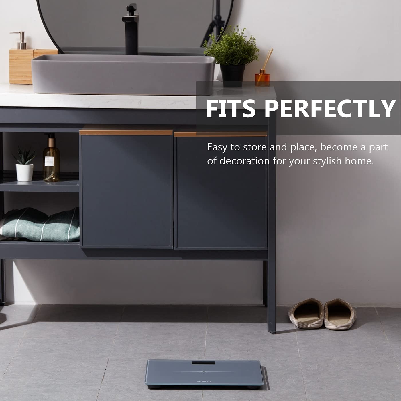 Ultra-Wide NUTRI FIT Bathroom Scale Digital High Accuracy Body Weight Scanner with Easy-to-Read Backlit LCD, 400 Pounds Ultimate Grey