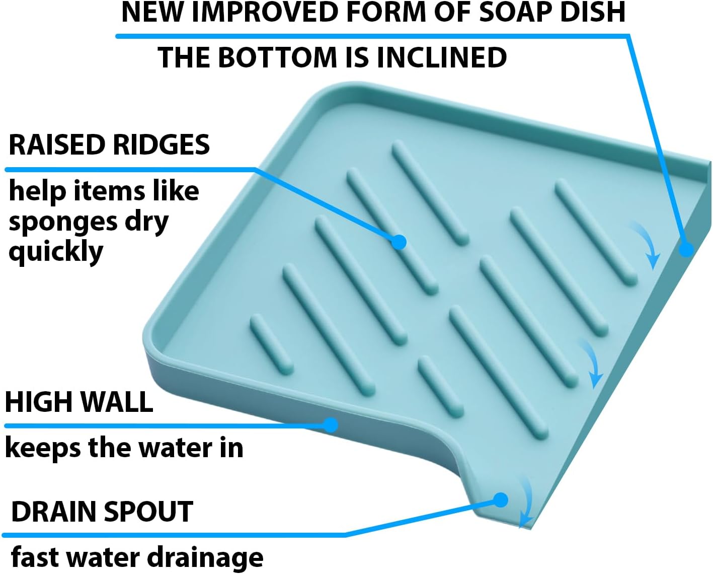 1 Pc Light Green Silicone Sponge Holder - Sink Tray for Soap and Sponge Organization