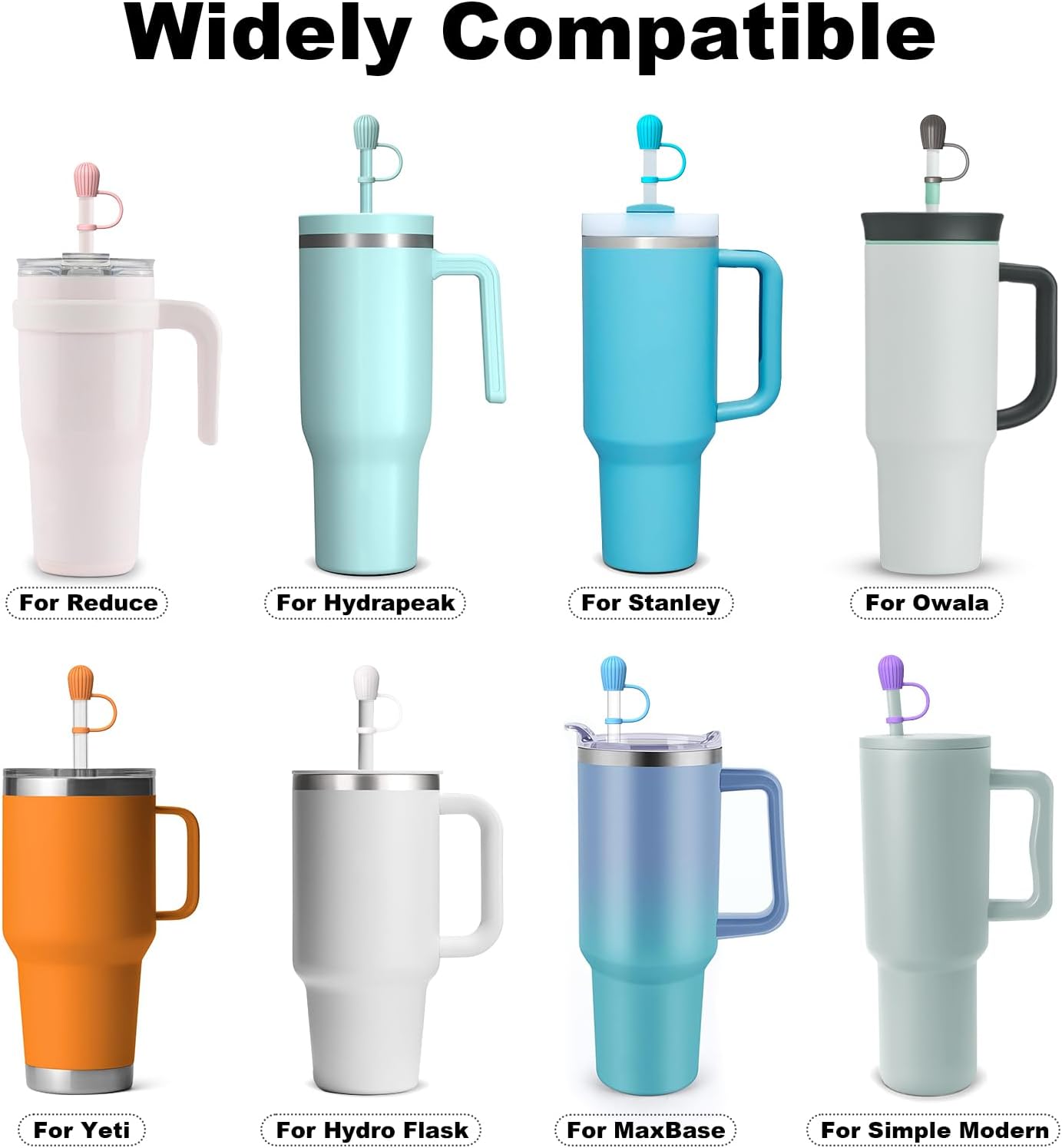 YOELIKE 10PCS Straw Cover Cap for 6 to 12mm Straw of Stanley, Simple Modern, Yeti, Owala, Hydro Flask, Reduce, and All Brands Tumbler Straw, Dishwasher Safe, BPA Free and Dust Proof