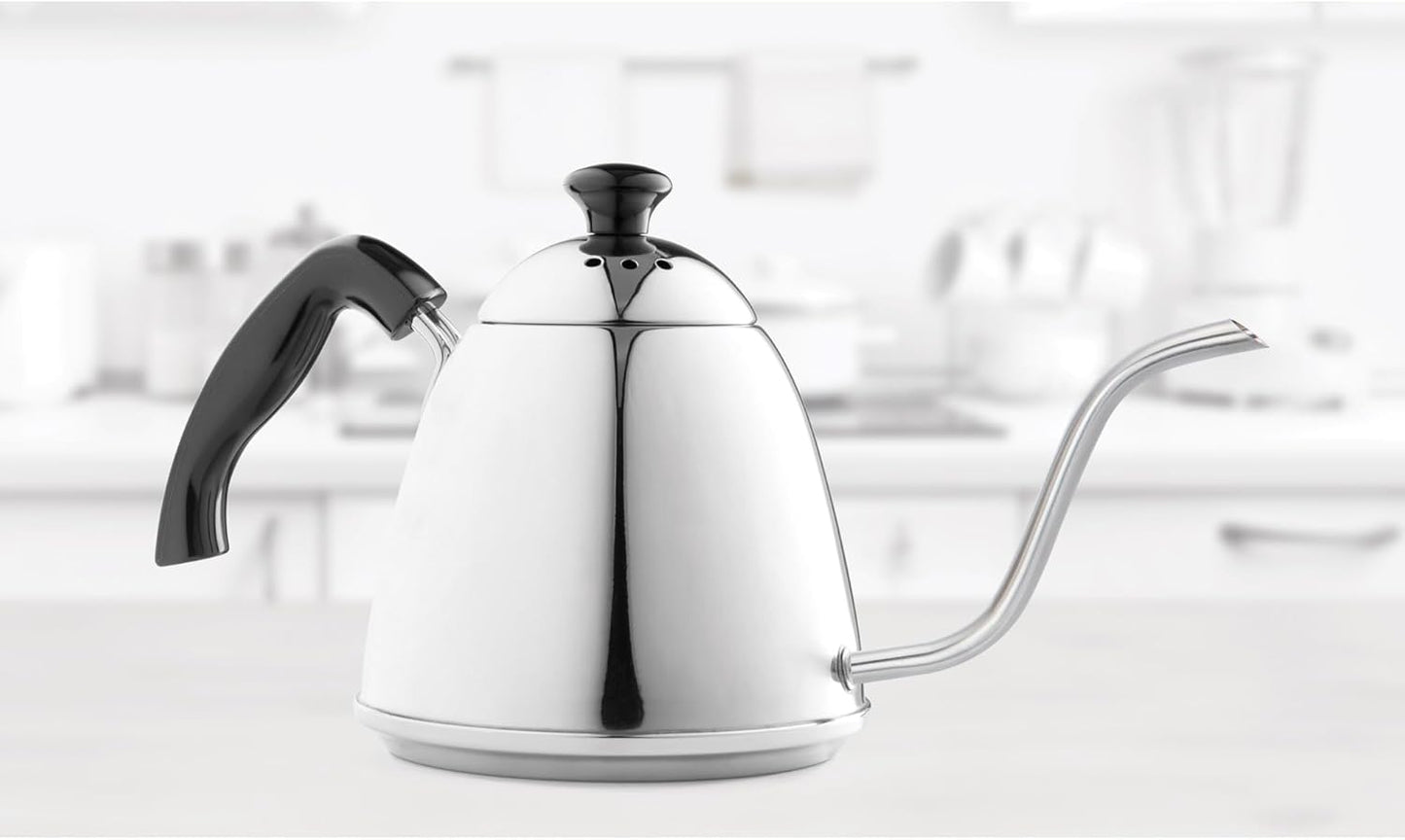 Fino Pour Over Gooseneck Coffee Kettle, 18/8 Stainless Steel, 6-Cup, 1L Capacity