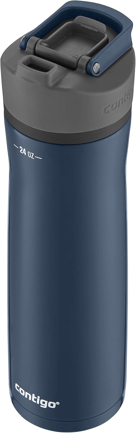 Contigo Cortland Chill 2.0 Blueberry Stainless Steel Water Bottle Vacuum-Insulated Spill-Proof Lid 24oz Ideal for Hot or Cold Drinks Interchangeable Lid Perfect for Kids & Adults